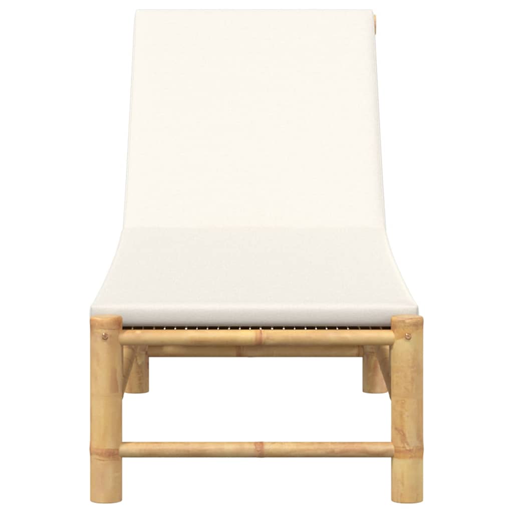 Chaise longue avec coussin 55x199x30 cm en bambou