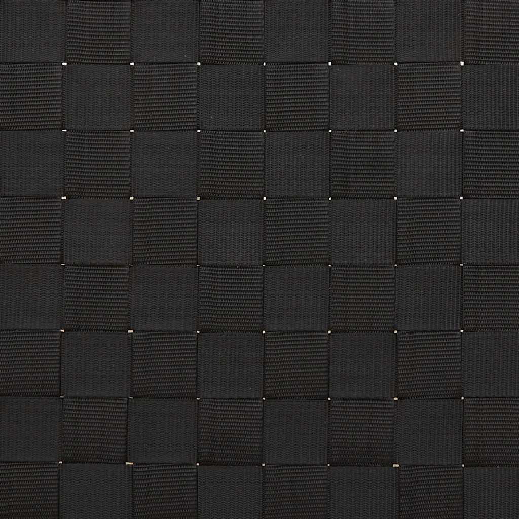 Sonnenliege mit schwarzem gewebtem Gurtband 55x200x30 cm Bambus