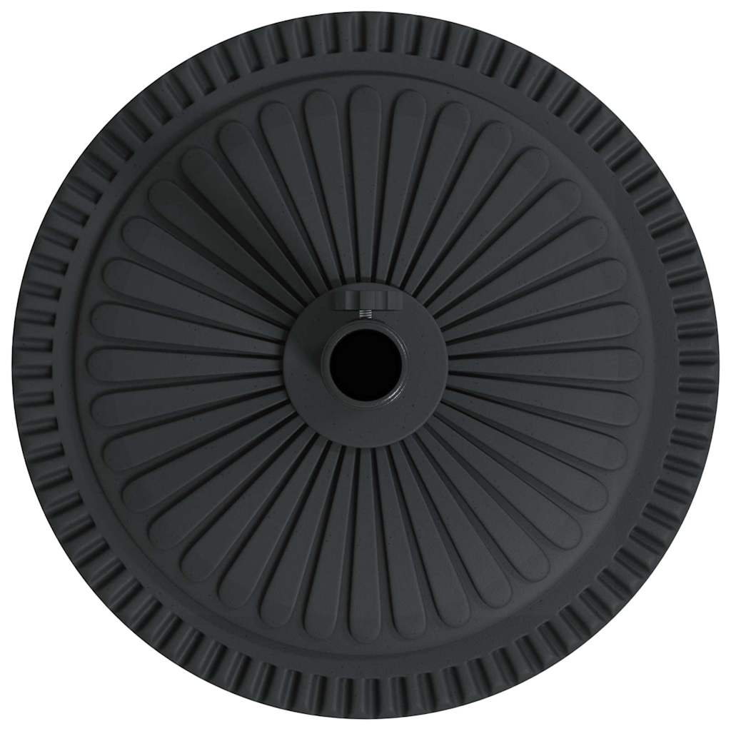 Sonnenschirmständer Schwarz Ø38-48 mm PE und Beton und Eisen