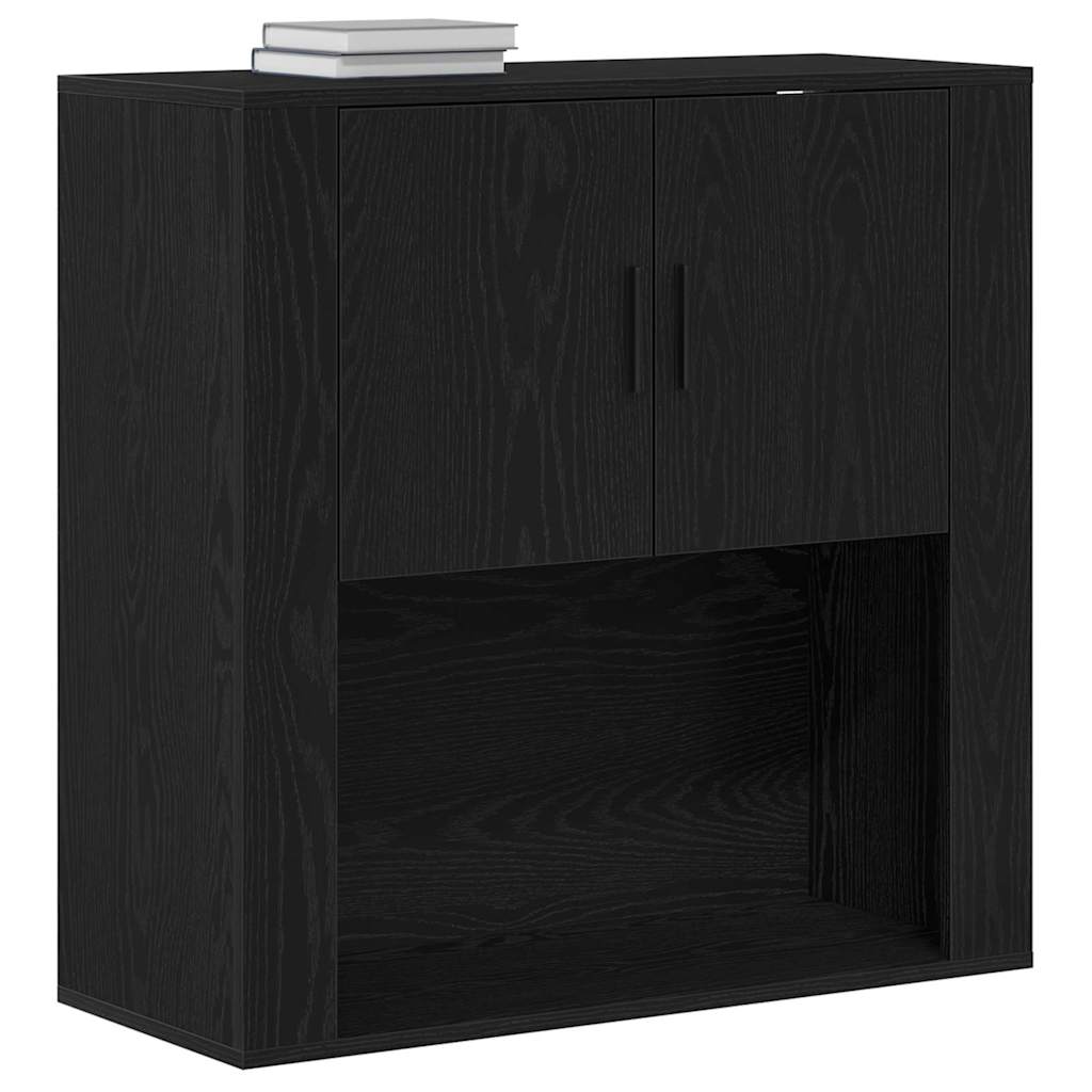 Wandschrank Schwarze Eiche 80 x 33 x 80 cm Holzwerkstoff