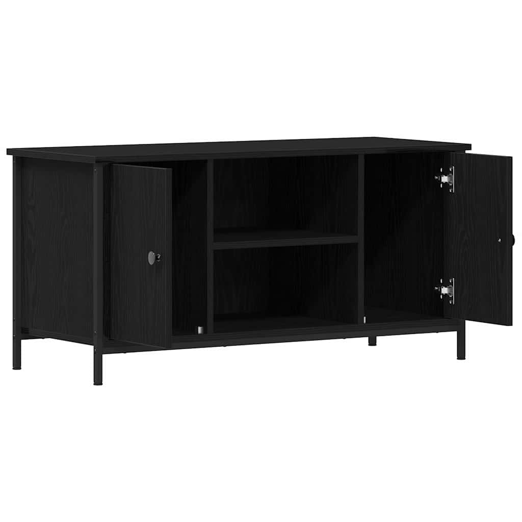 TV-Schränk Schwarz Eichen-Optik 100 x 40 x 50 cm Holzwerkstoff