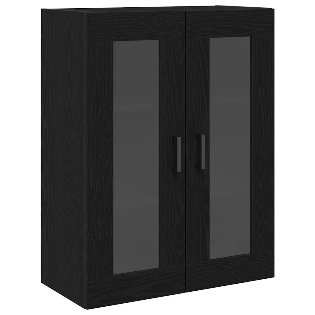 Wandmontierter Schrank Schwarz Eichen-Optik 69.5 x 34 x 90 cm