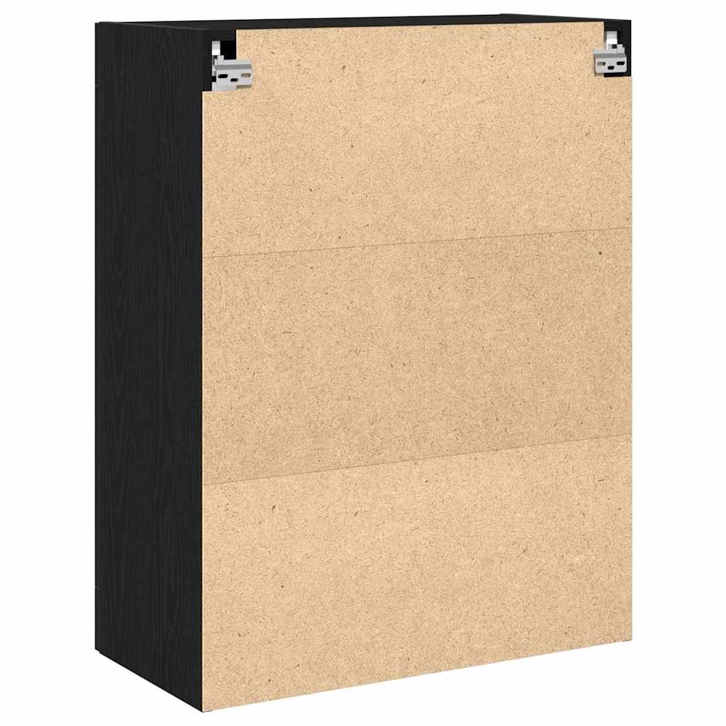 Wandmontierter Schrank Schwarz Eichen-Optik 69.5 x 34 x 90 cm