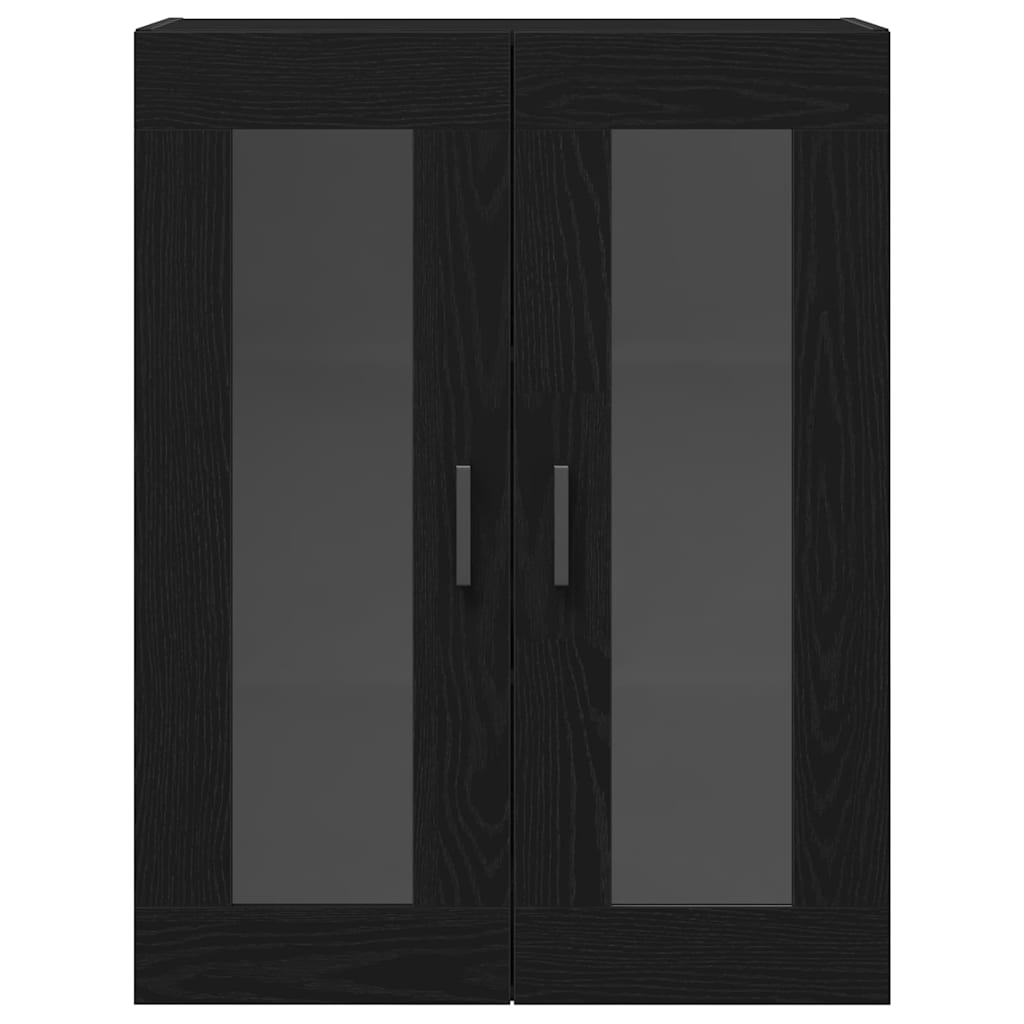 Wandmontierter Schrank Schwarz Eichen-Optik 69.5 x 34 x 90 cm