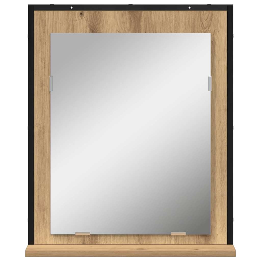 Badezimmer Spiegel mit Regal Eiche handwerklich 50 x 12 x 60 cm