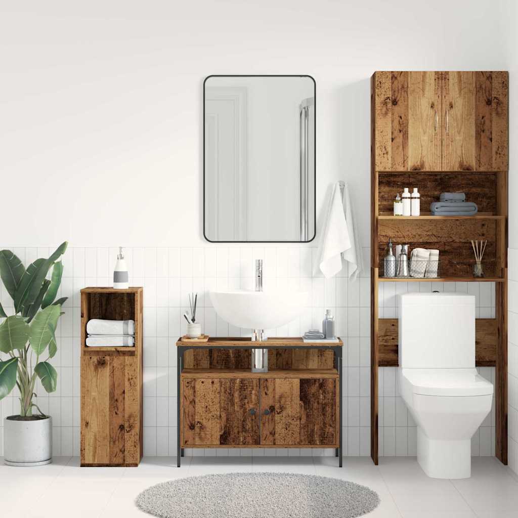 Waschbeckenunterschrank Altholz 80 x 30 x 60 cm Holzwerkstoff