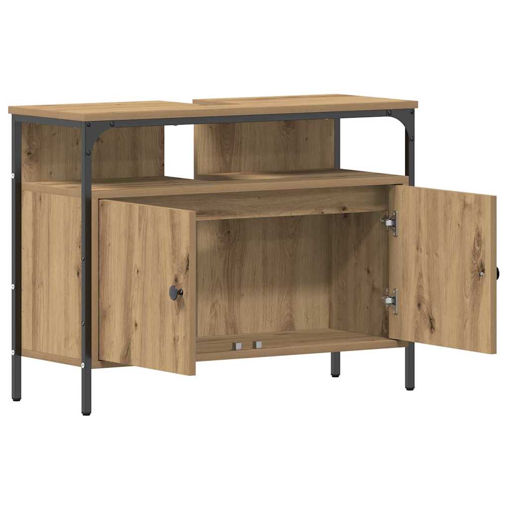 Waschbeckenunterschrank Eiche handwerklich 80 x 30 x 60 cm