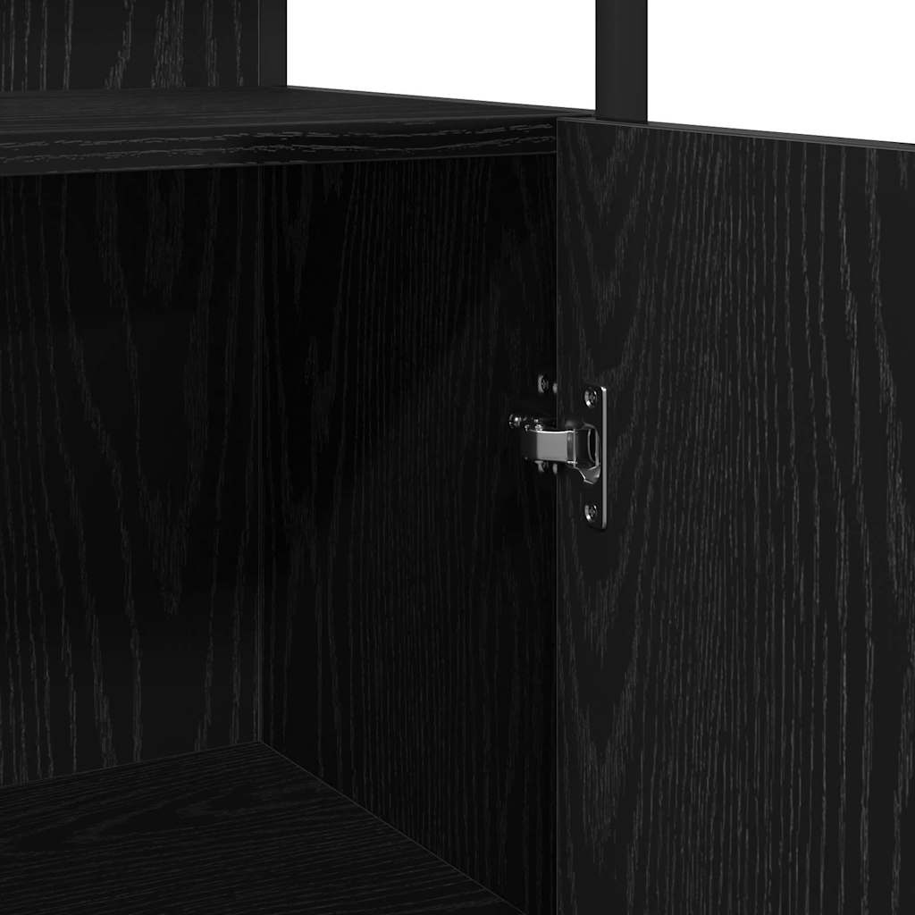 Badezimmer Schrank mit Regal Schwarze Eiche 33 x 33 x 185.5 cm