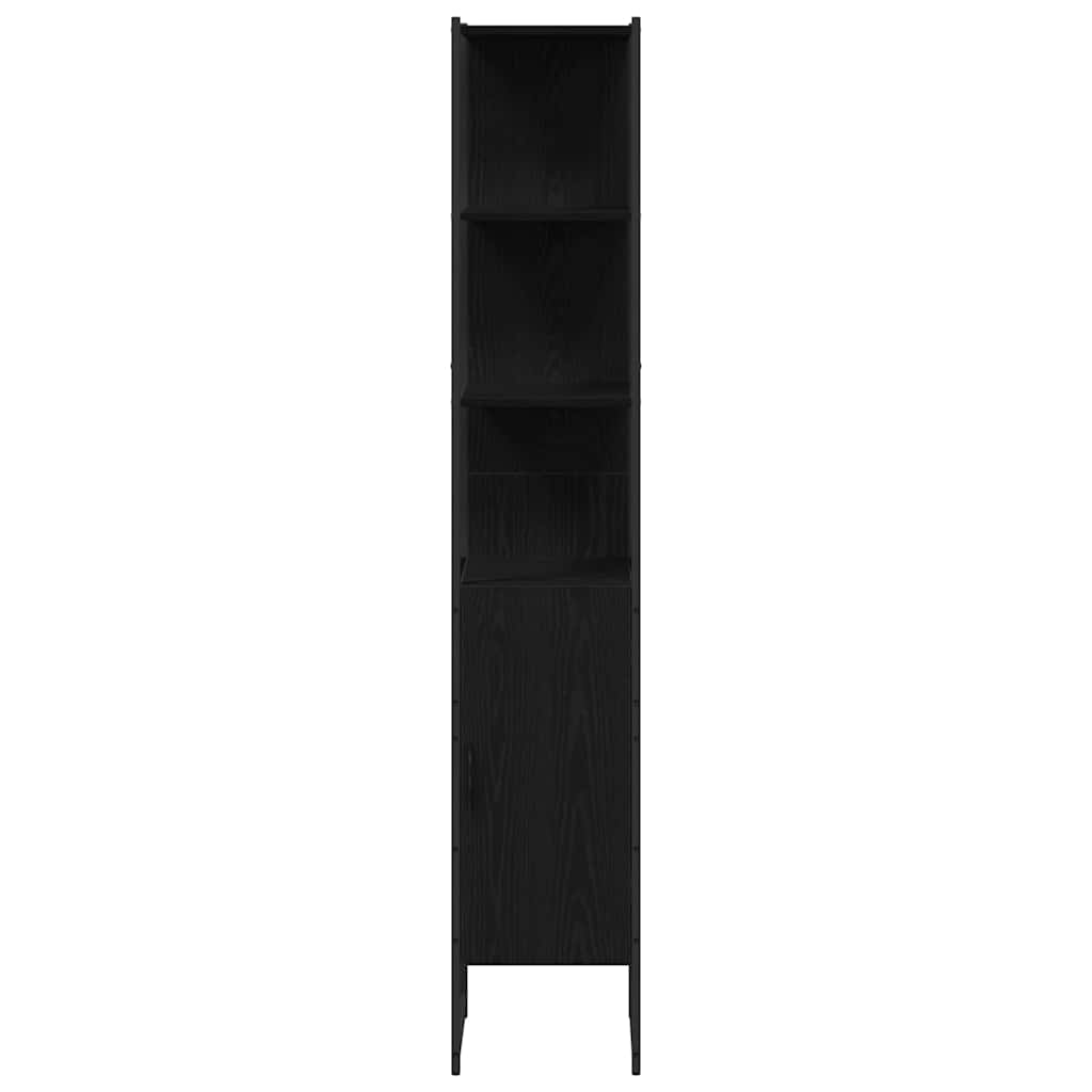 Badezimmer Schrank mit Regal Schwarze Eiche 33 x 33 x 185.5 cm