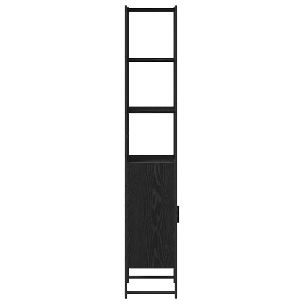 Badezimmer Schrank mit Regal Schwarze Eiche 33 x 33 x 185.5 cm