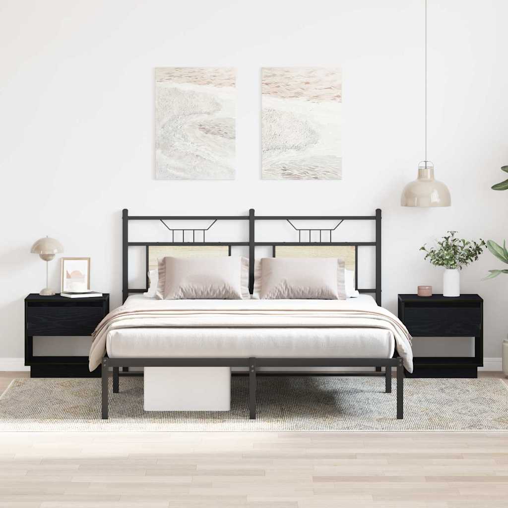 Nachttisch 2 pcs Schwarze Eiche 45 x 34 x 44 cm Holzwerkstoff