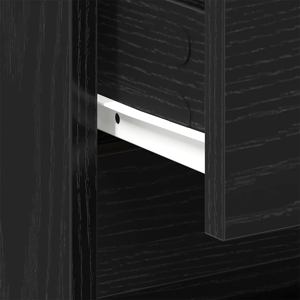 Nachttisch Schwarz Eichen-Optik 45 x 34 x 44.5 cm Holzwerkstoff