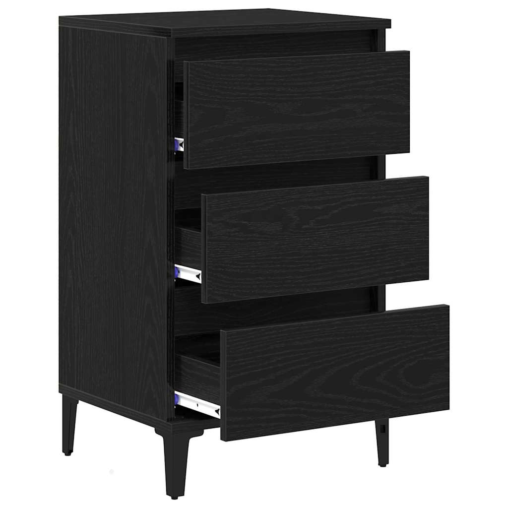 Nachttisch Schwarz Eichen-Optik 40 x 35 x 70 cm Holzwerkstoff