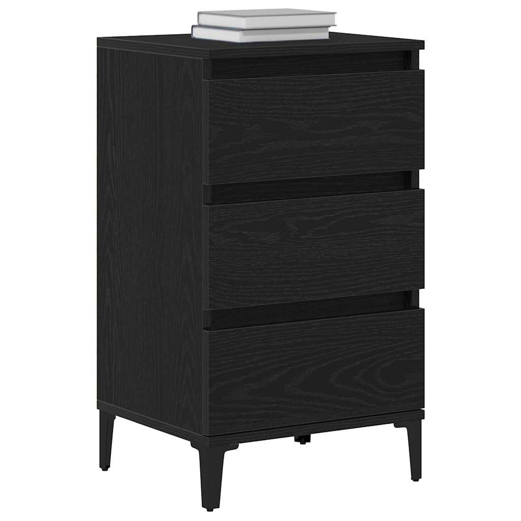 Nachttisch Schwarz Eichen-Optik 40 x 35 x 70 cm Holzwerkstoff