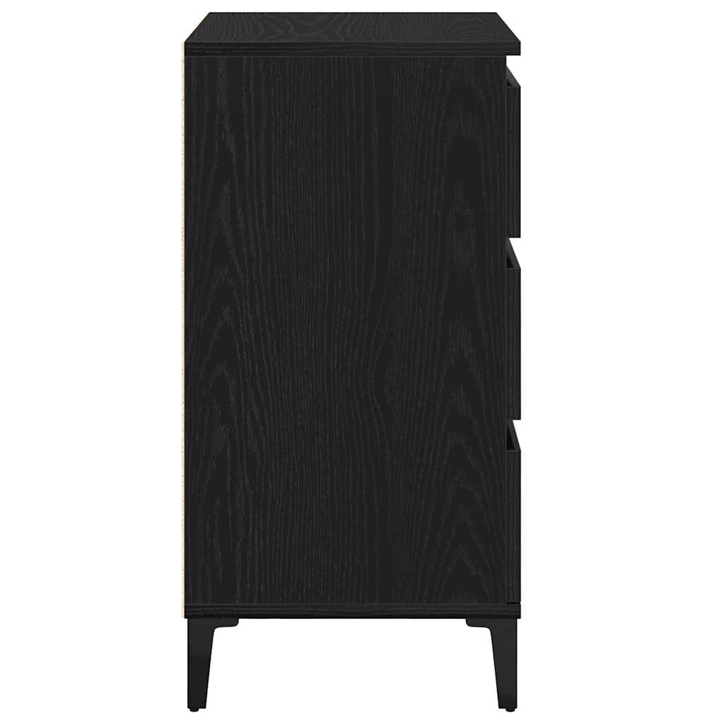 Nachttisch Schwarz Eichen-Optik 40 x 35 x 70 cm Holzwerkstoff