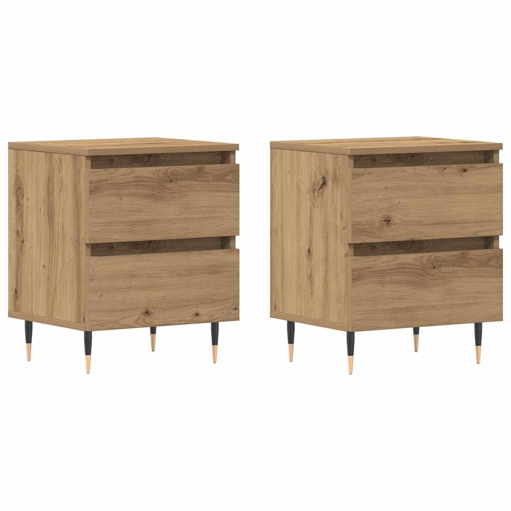 Nachttisch 2 pcs Eiche handwerklich 40 x 35 x 50 cm