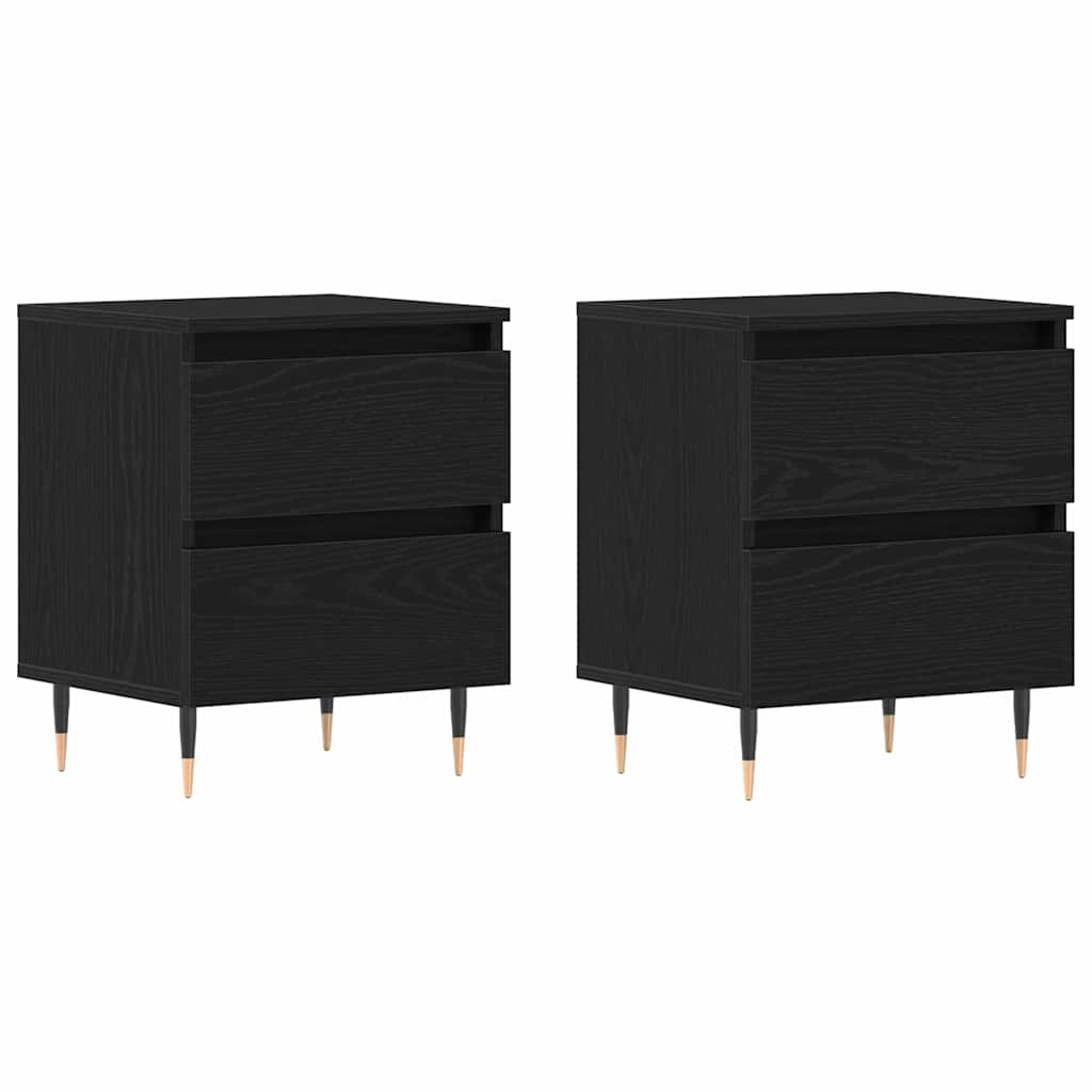 Nachttisch 2 pcs Schwarze Eiche 40 x 35 x 50 cm Holzwerkstoff