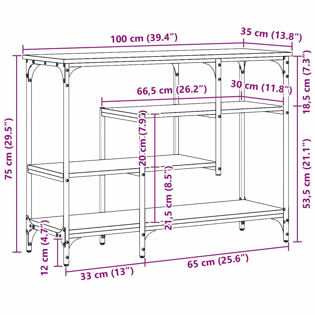Konsolentisch Artisan-Eiche 100 x 35 x 75 cm