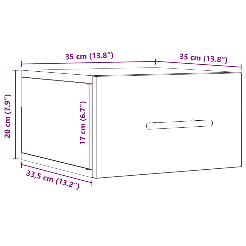 Nachttisch 2 stk. 35 x 35 x 20 cm Holzwerkstoff