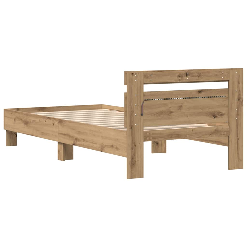 Bettgestell Artisan-Eiche 90 x 200 cm Holzwerkstoff