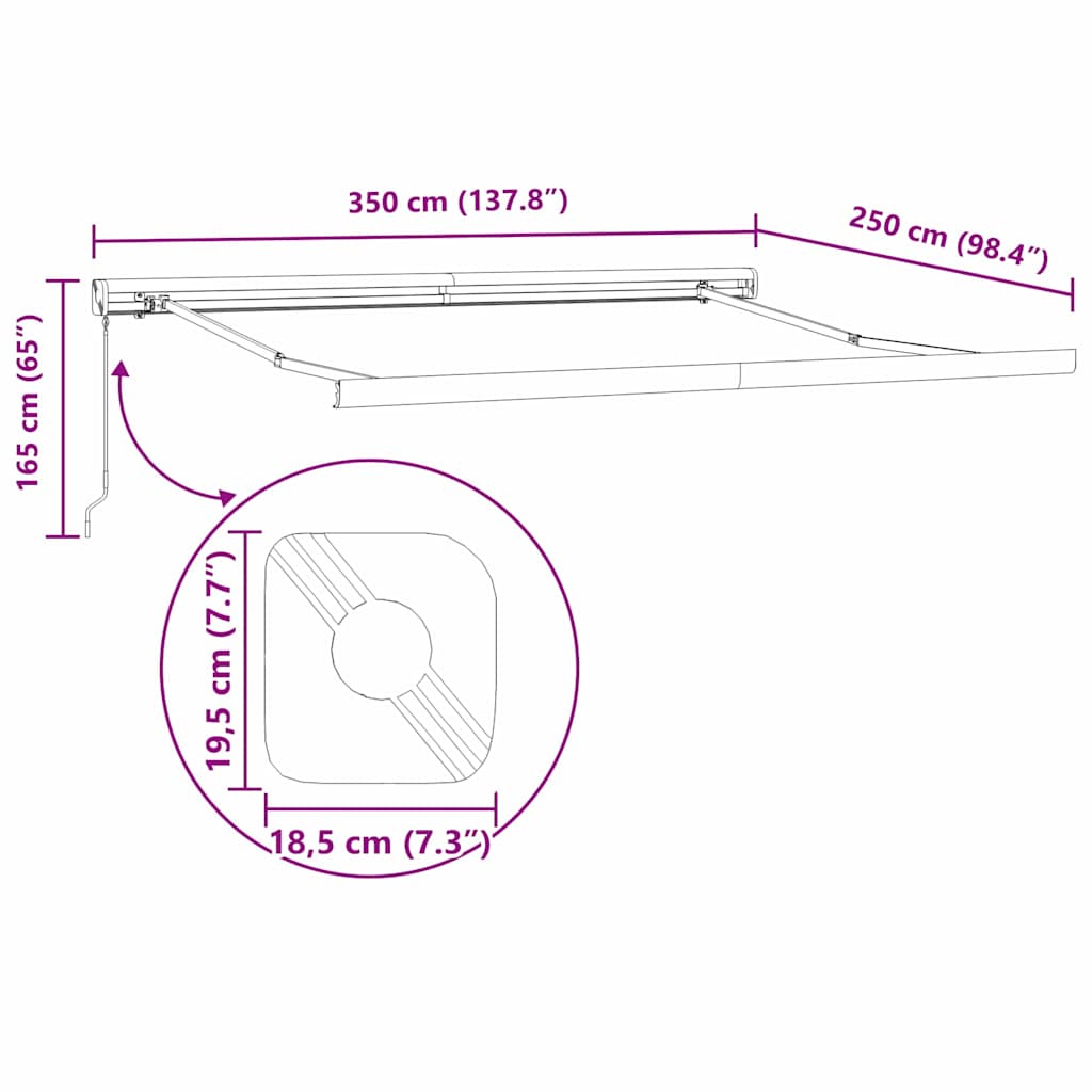 Ausziehbare Markise Mehrfarbig 350 x 250 cm