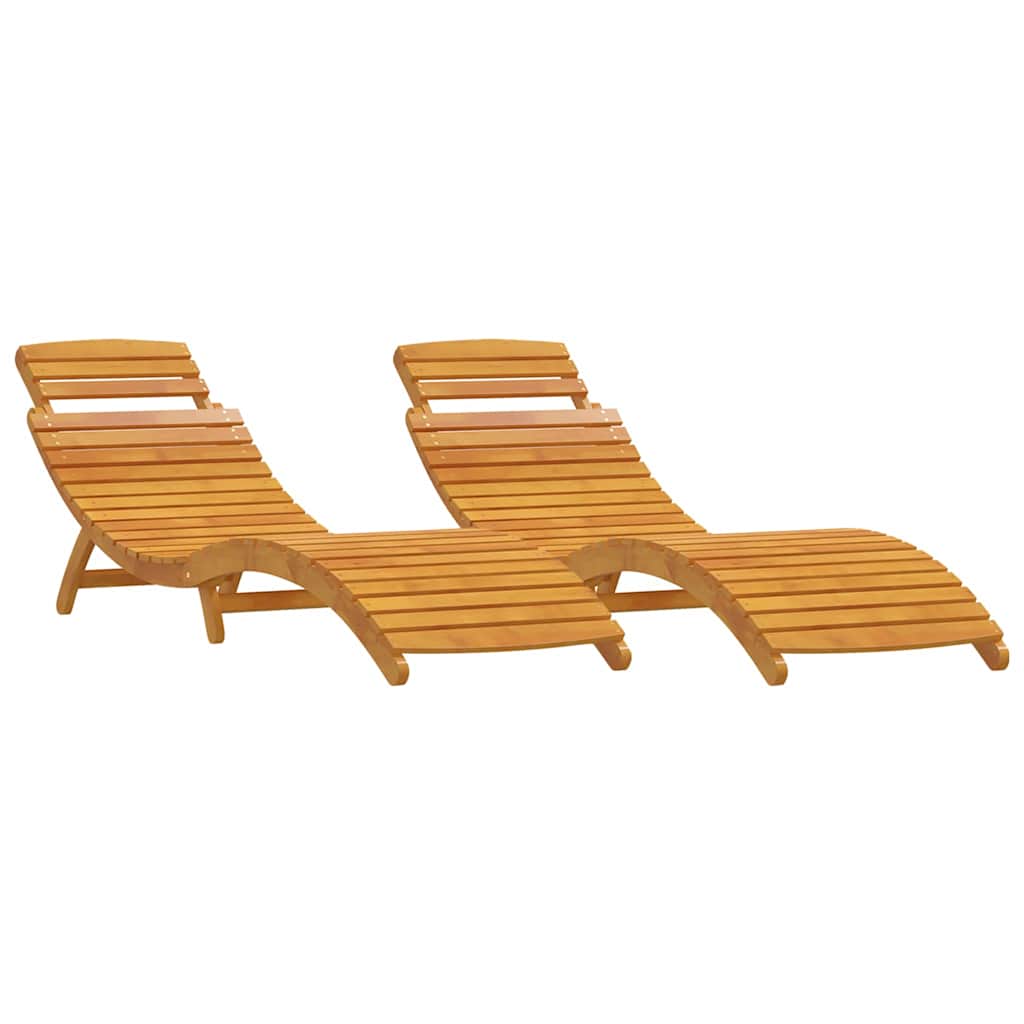 Sonnenliege 2 pcs Braun 55 x 184 x 64cm Massivholz Akazie