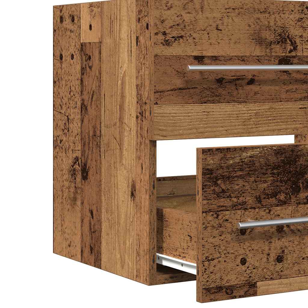 Waschbeckenunterschrank mit Becken mit Schubladen 2 pcs Altholz