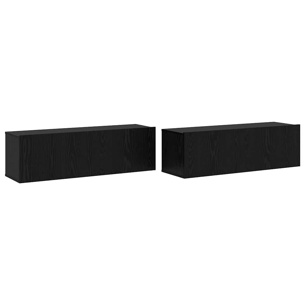 TV-Schranksystem 3 pcs Schwarz Eichen-Optik 200 x 30 x 30 cm