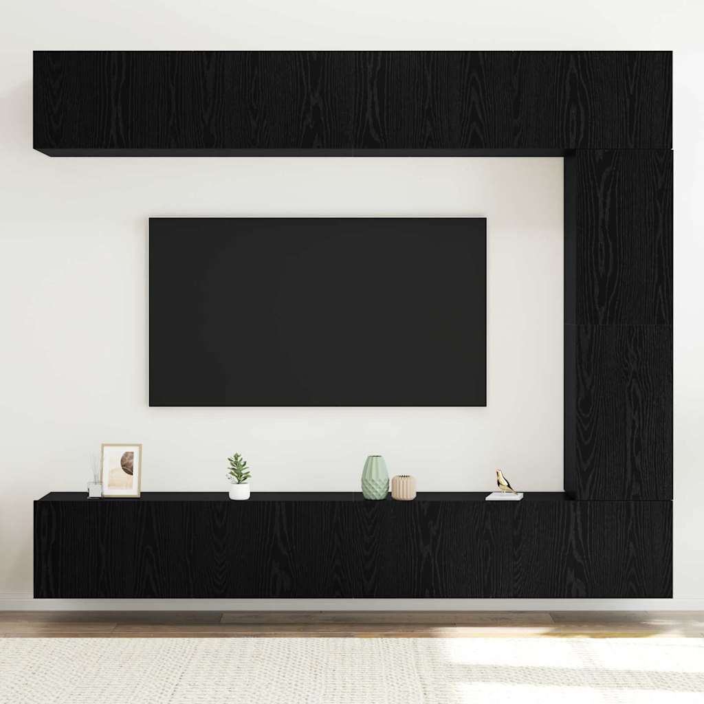 TV-Möbel-Set 5 pcs Schwarz Eichen-Optik 100 x 30 x 30 cm