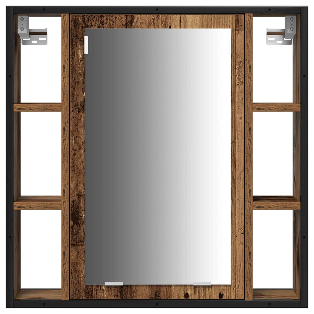 Badezimmerschrankset mit Regal 3 pcs Altholz 33 x 33 x 185.5 cm