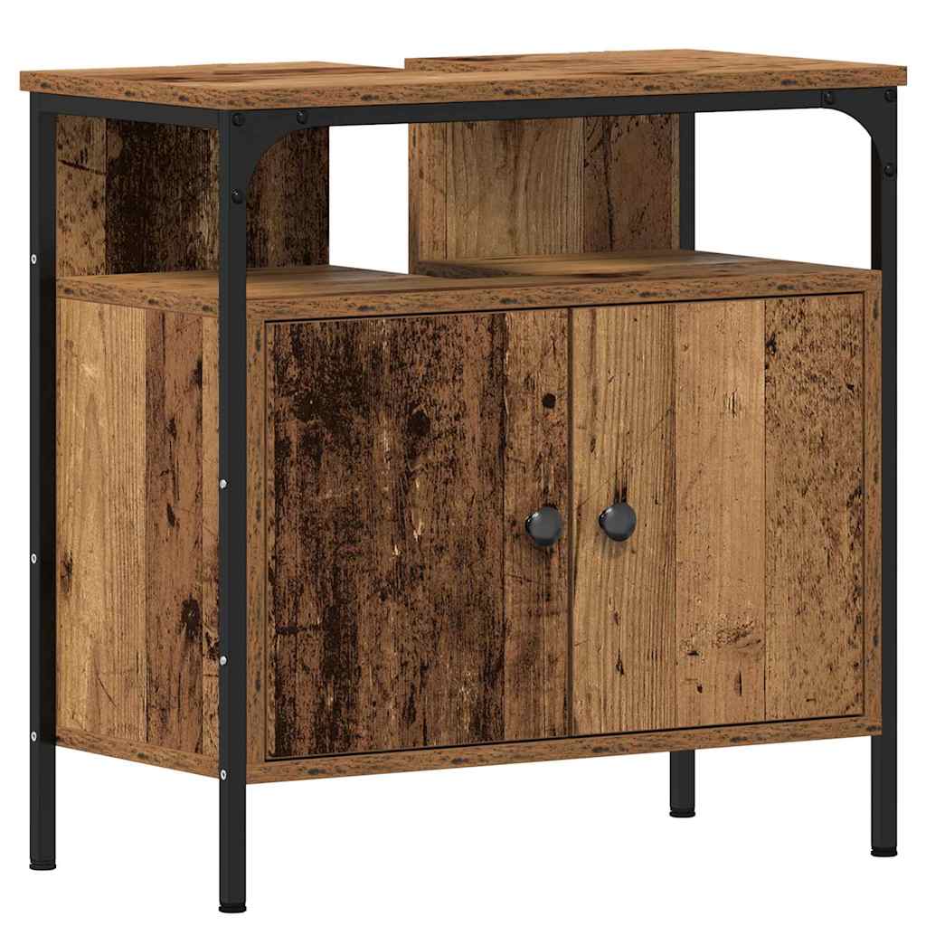 Badezimmermöbel Set mit Regal 3 pcs Altholz 33 x 33 x 185.5 cm