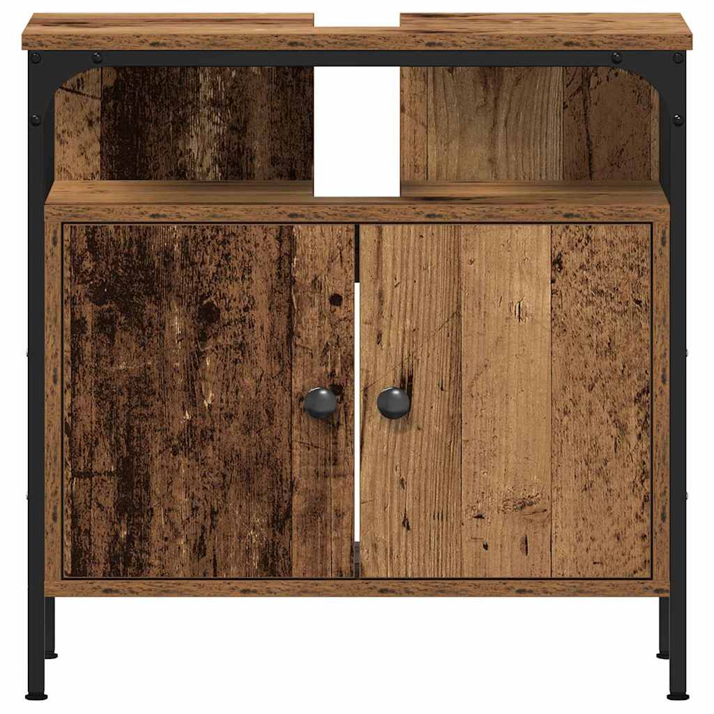 Badezimmermöbel Set mit Regal 3 pcs Altholz 33 x 33 x 185.5 cm