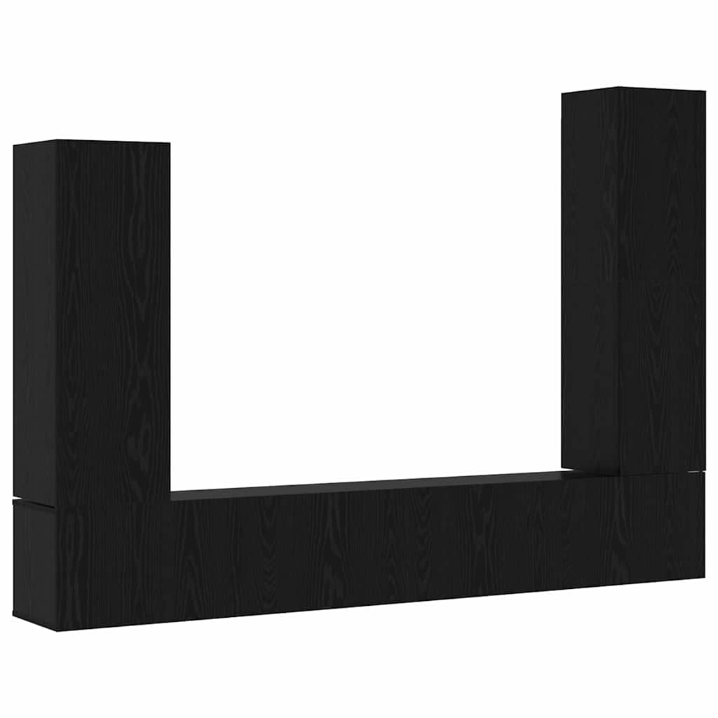 TV-Möbel-Set 4 pcs Schwarz Eichen-Optik 30,5 x 30 x 110 cm