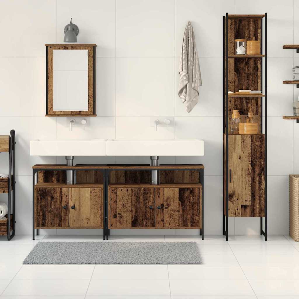 Badezimmermöbel Set mit Regal 4 pcs Altholz 33 x 33 x 185.5 cm