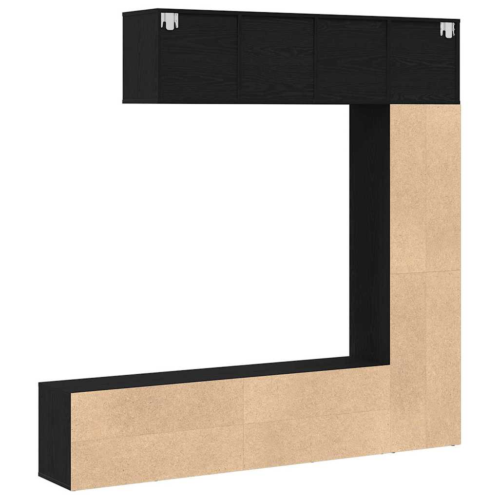 Bücherregal 3 pcs Schwarze Eiche 36 x 30 x 143 cm Holzwerkstoff