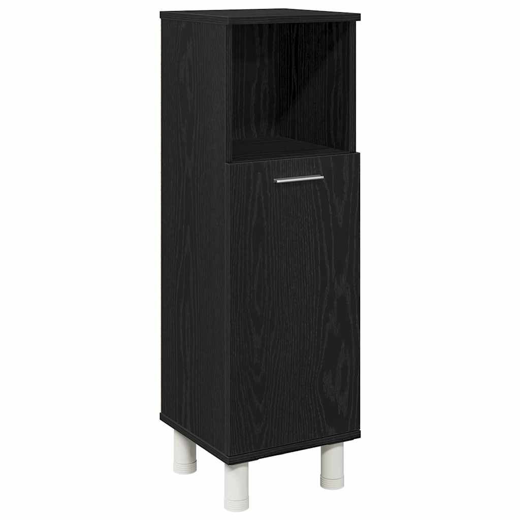 Badezimmermöbel Set mit Regal 3 pcs Schwarz 30 x 30 x 99,5 cm