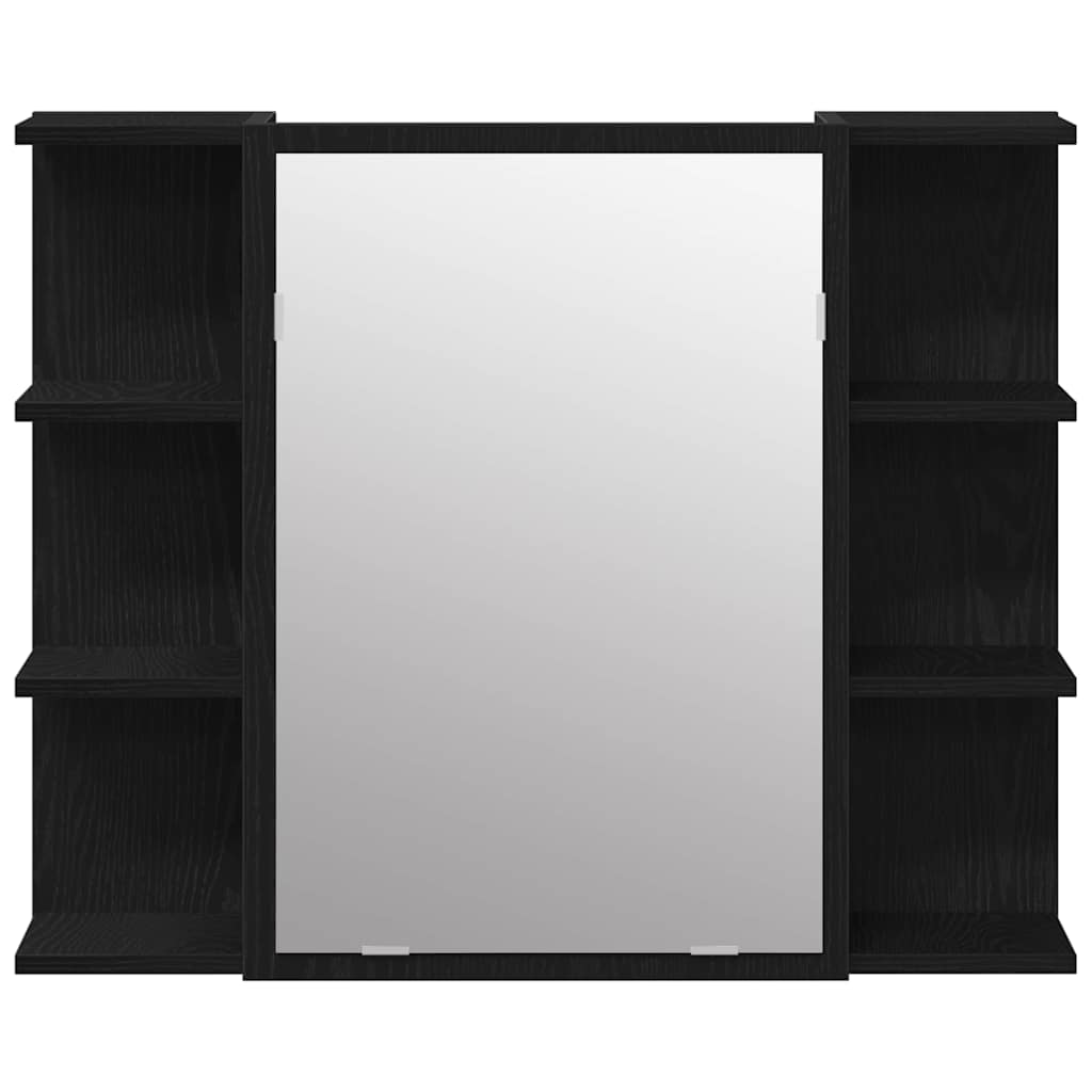 Badezimmermöbel Set mit Regal 3 pcs Schwarz 30 x 30 x 99,5 cm