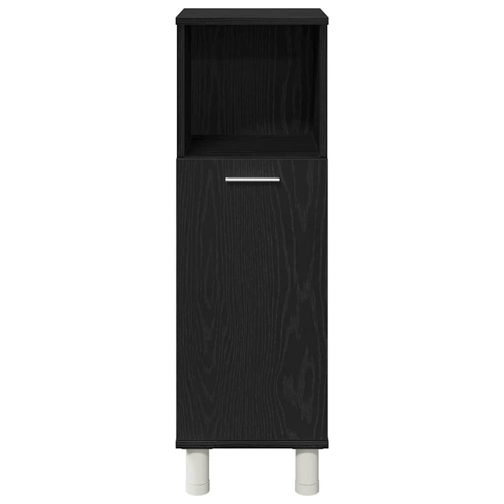 Badezimmermöbel Set mit Regal 3 pcs Schwarz 30 x 30 x 99,5 cm