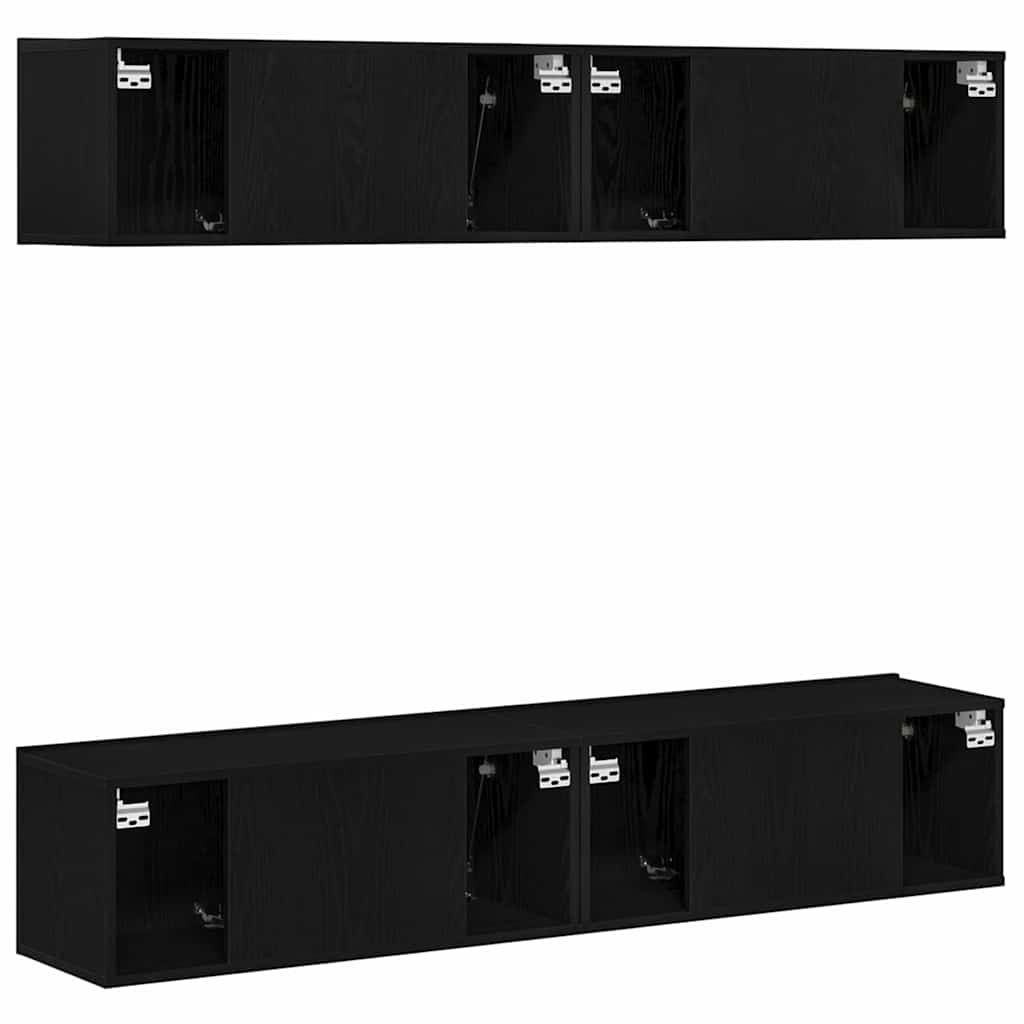 TV-Möbel-Set 4 pcs Schwarz Eichen-Optik 80 x 30 x 30 cm