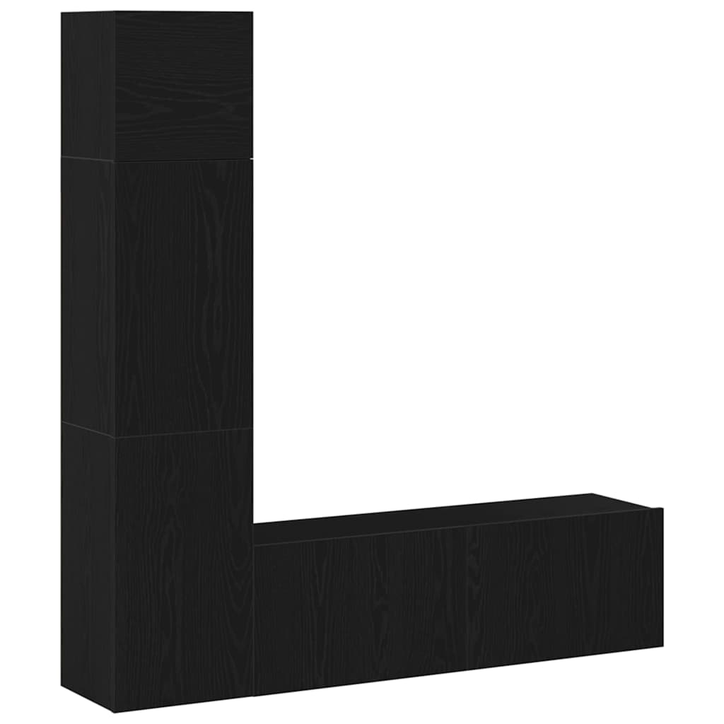 TV-Möbel-Set 4 pcs Schwarz Eichen-Optik 130,5 x 30 x 140 cm