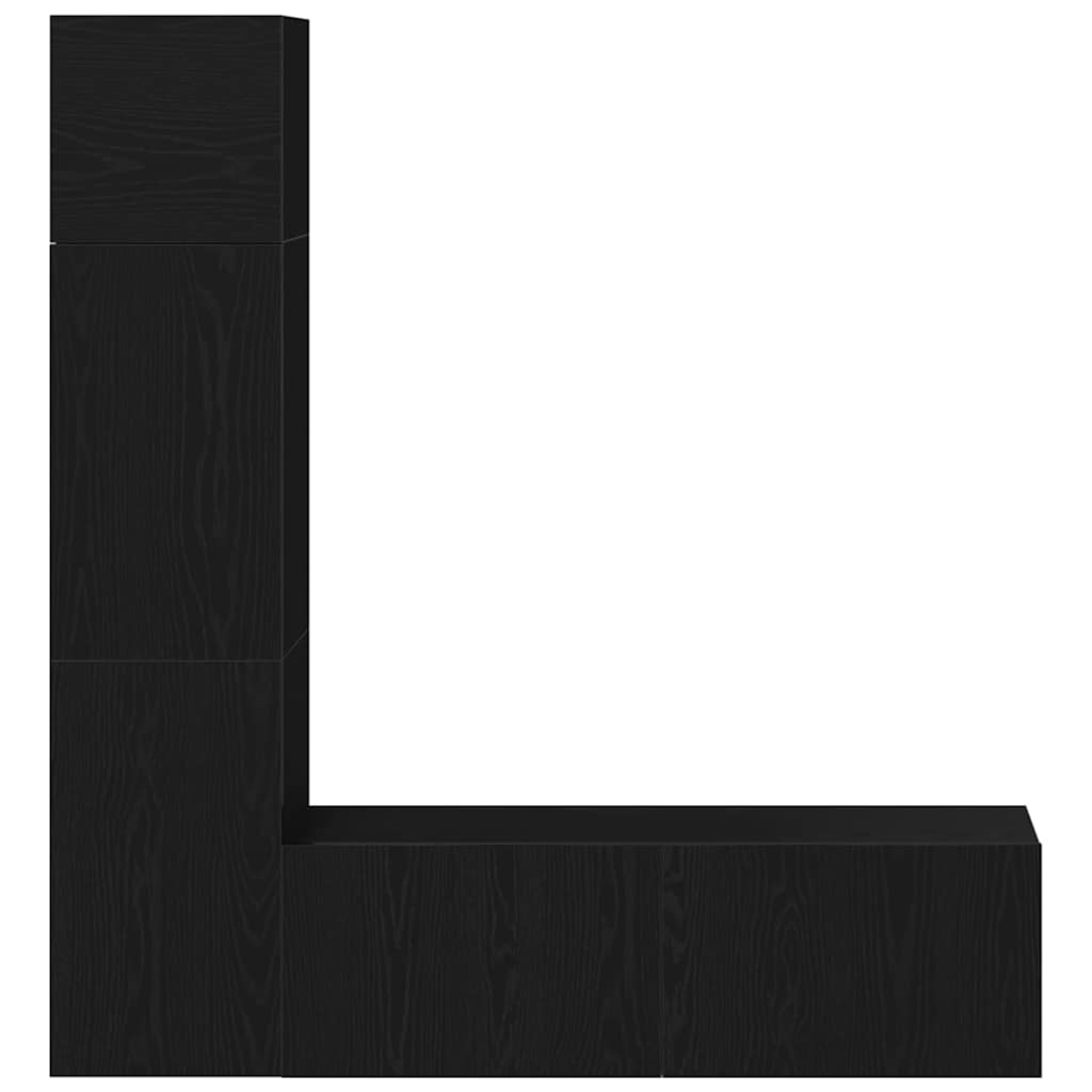 TV-Möbel-Set 4 pcs Schwarz Eichen-Optik 130,5 x 30 x 140 cm
