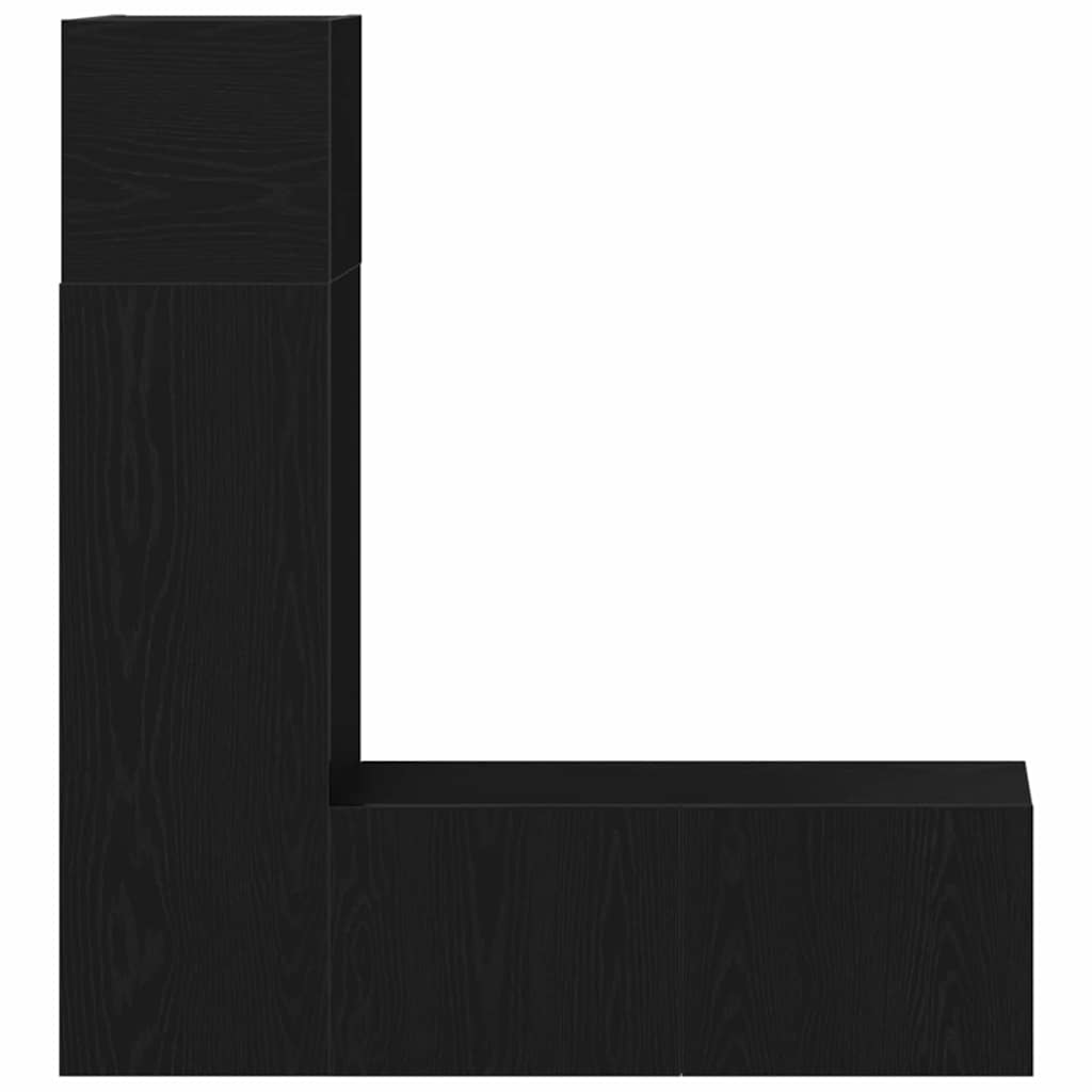 TV-Möbel-Set 3 pcs Schwarz Eichen-Optik 130,5 x 30 x 140 cm