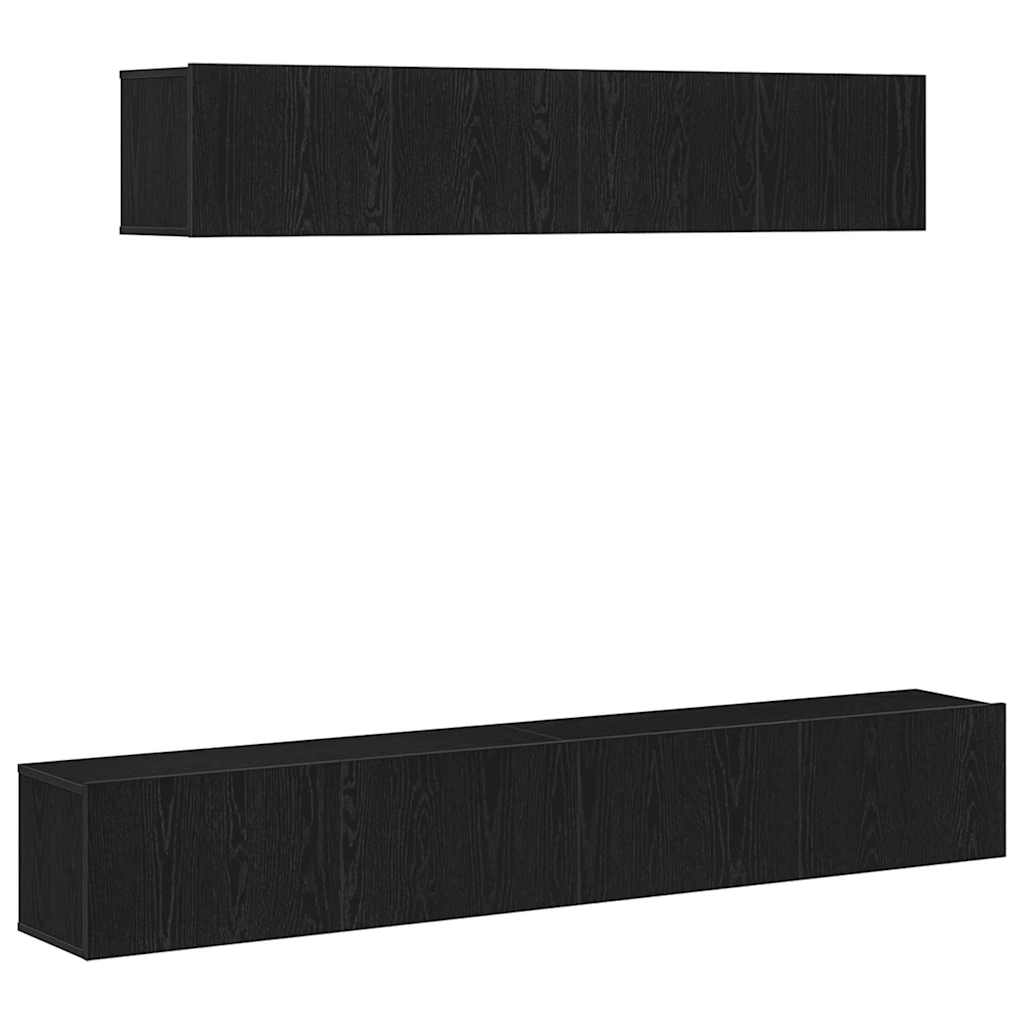 TV-Möbel-Set 4 pcs Schwarz Eichen-Optik 100 x 30 x 30 cm