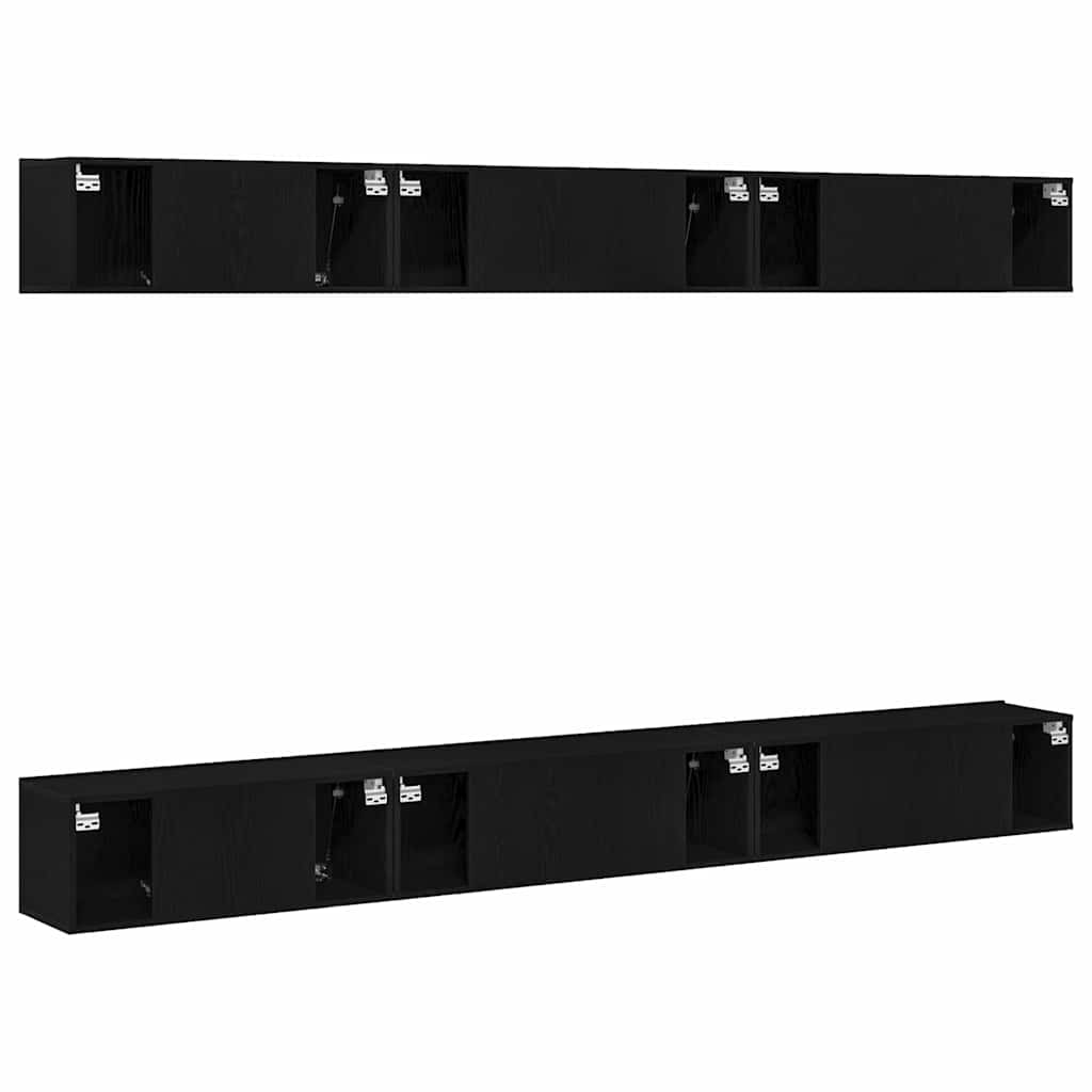 TV-Möbel-Set 6 pcs Schwarz Eichen-Optik 100 x 30 x 30 cm