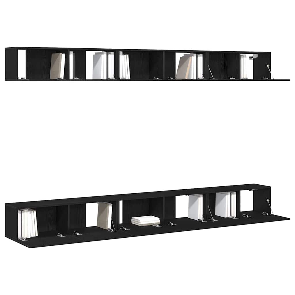 TV-Möbel-Set 6 pcs Schwarz Eichen-Optik 100 x 30 x 30 cm