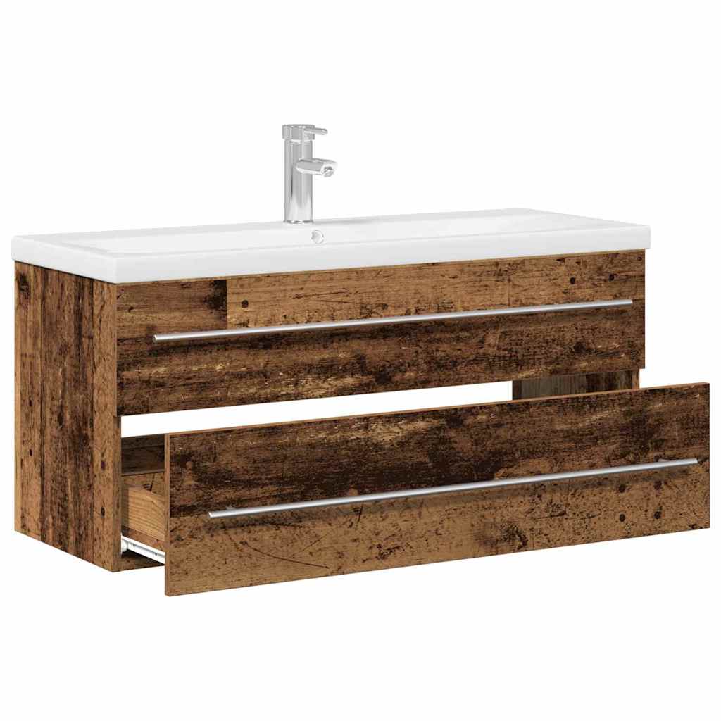 Waschbeckenunterschrank mit Becken mit Schubladen 2 pcs Altholz