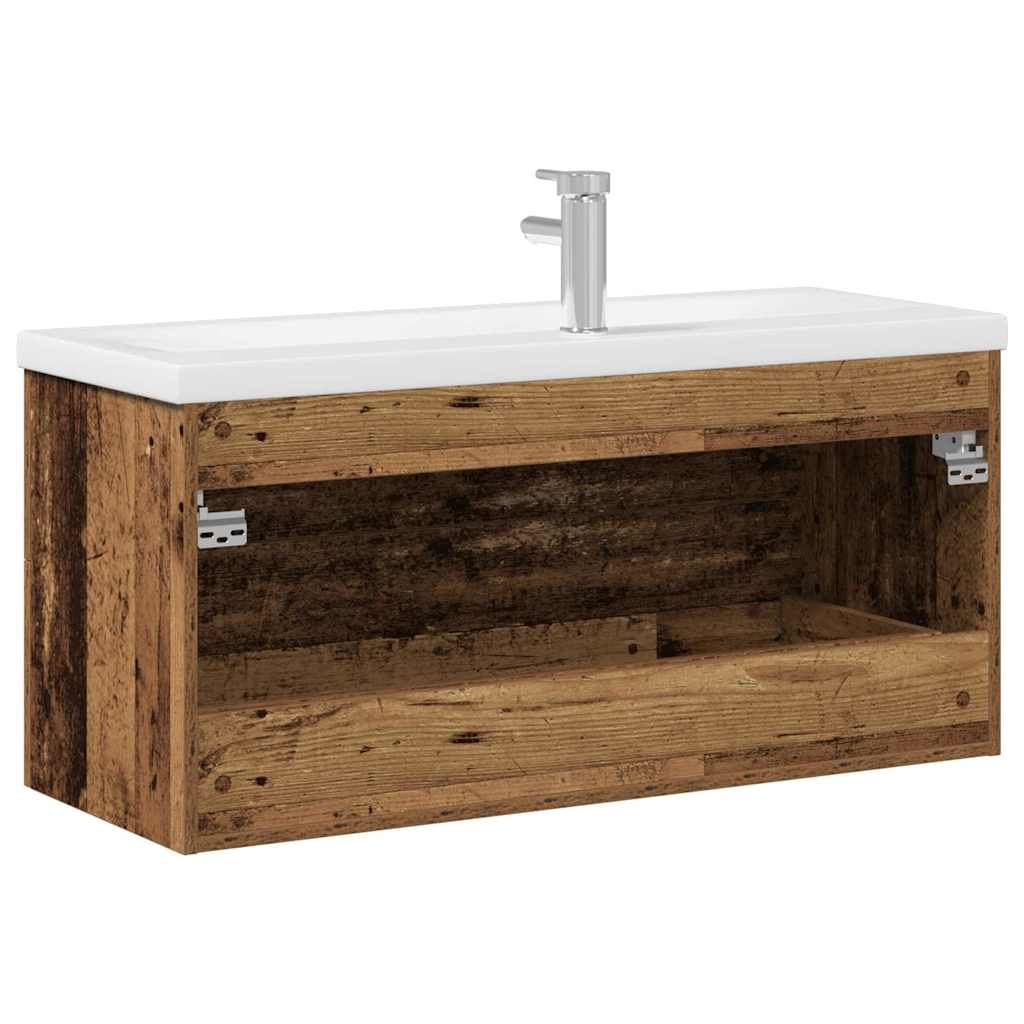 Waschbeckenunterschrank mit Becken mit Schubladen 2 pcs Altholz