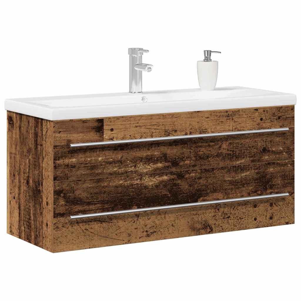 Waschbeckenunterschrank mit Becken mit Schubladen 2 pcs Altholz