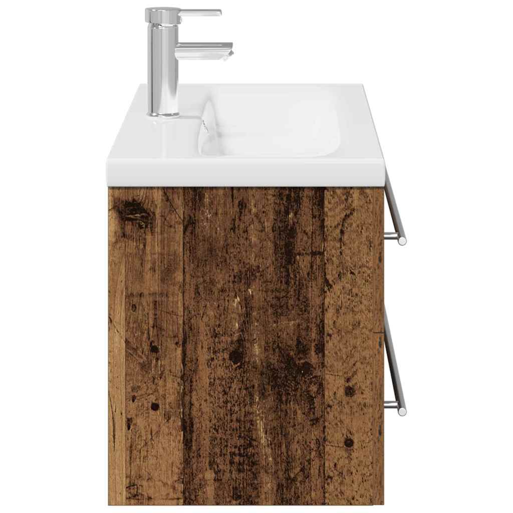 Waschbeckenunterschrank mit Becken mit Schubladen 2 pcs Altholz