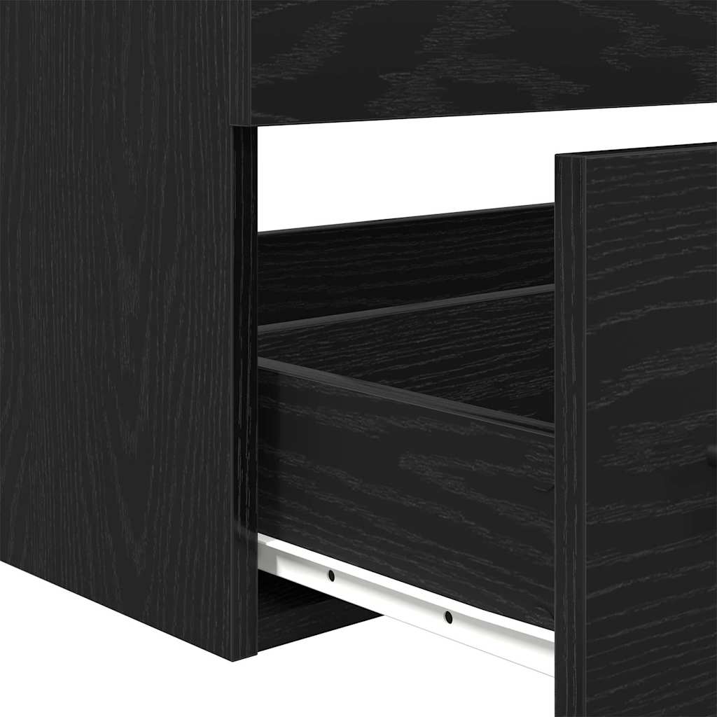 Waschbeckenunterschrank mit Becken 3 pcs Schwarze Eiche